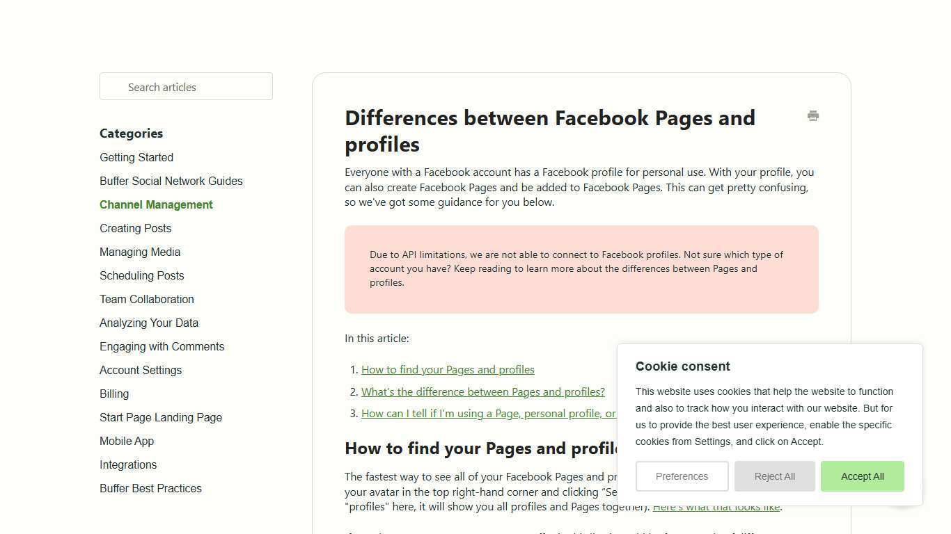 Differences between Facebook Pages and profiles - Buffer Help Center