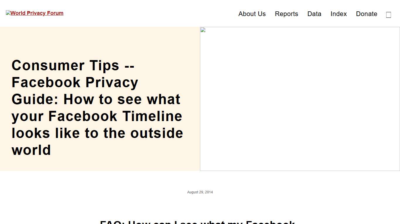 Consumer Tips -- Facebook Privacy Guide: How to see what your Facebook Timeline looks like to the outside world - World Privacy Forum